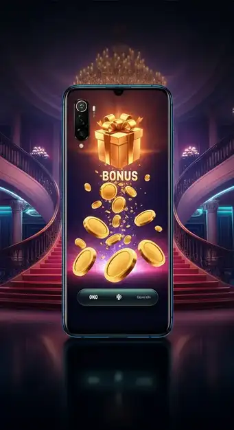 Una imagen detallada de una interfaz de usuario de Paradise 8 Casino mostrando un bono de bienvenida del 200% y giros gratis en una tragamonedas brillante.