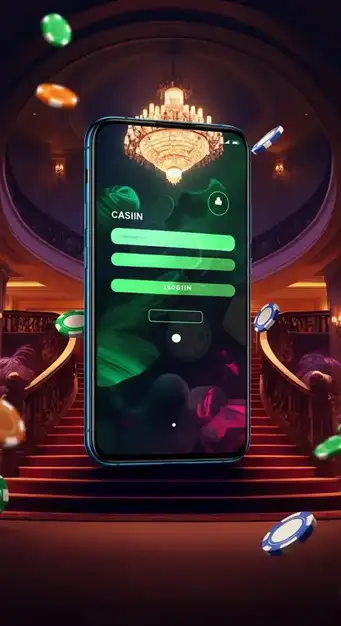 Interfaz de inicio de sesión de Paradise 8 Casino mostrando campos para número de cuenta y contraseña, con opciones de recuperación y seguridad, en un diseño moderno y responsivo.